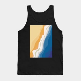 Sunny beach waves illustration Tank Top